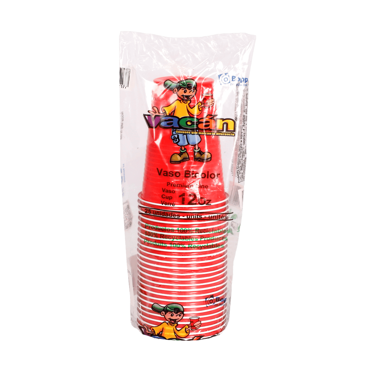 Vaso Rojo Vacan 25 Unidad 12 Oz Vaso Rojo Vacan 25 Unidad 12 Oz