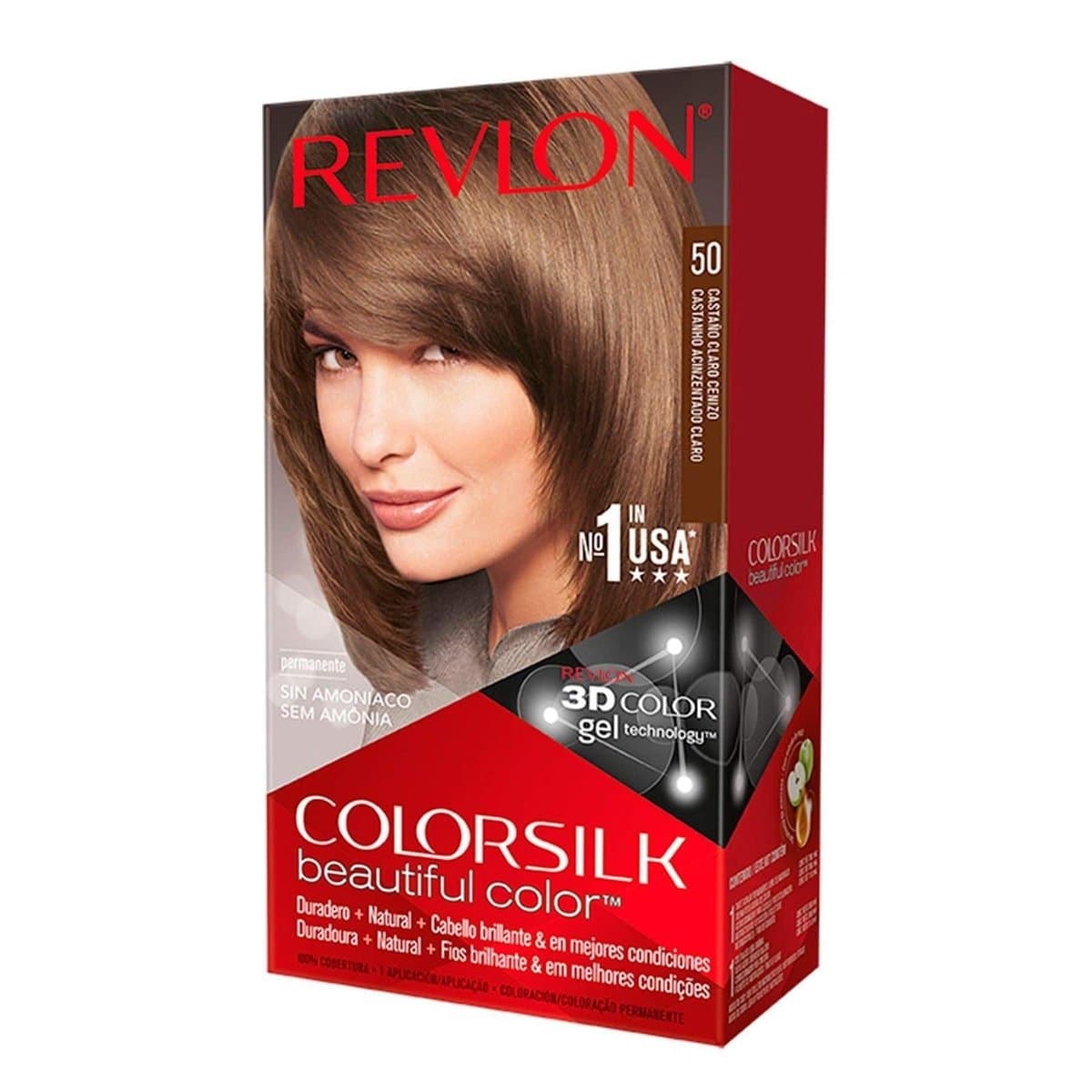 Tinte Revlon Colorsilk Castaño Claro Cenizo No. 50 Tinte Revlon Colorsilk Castaño Claro Cenizo No. 50