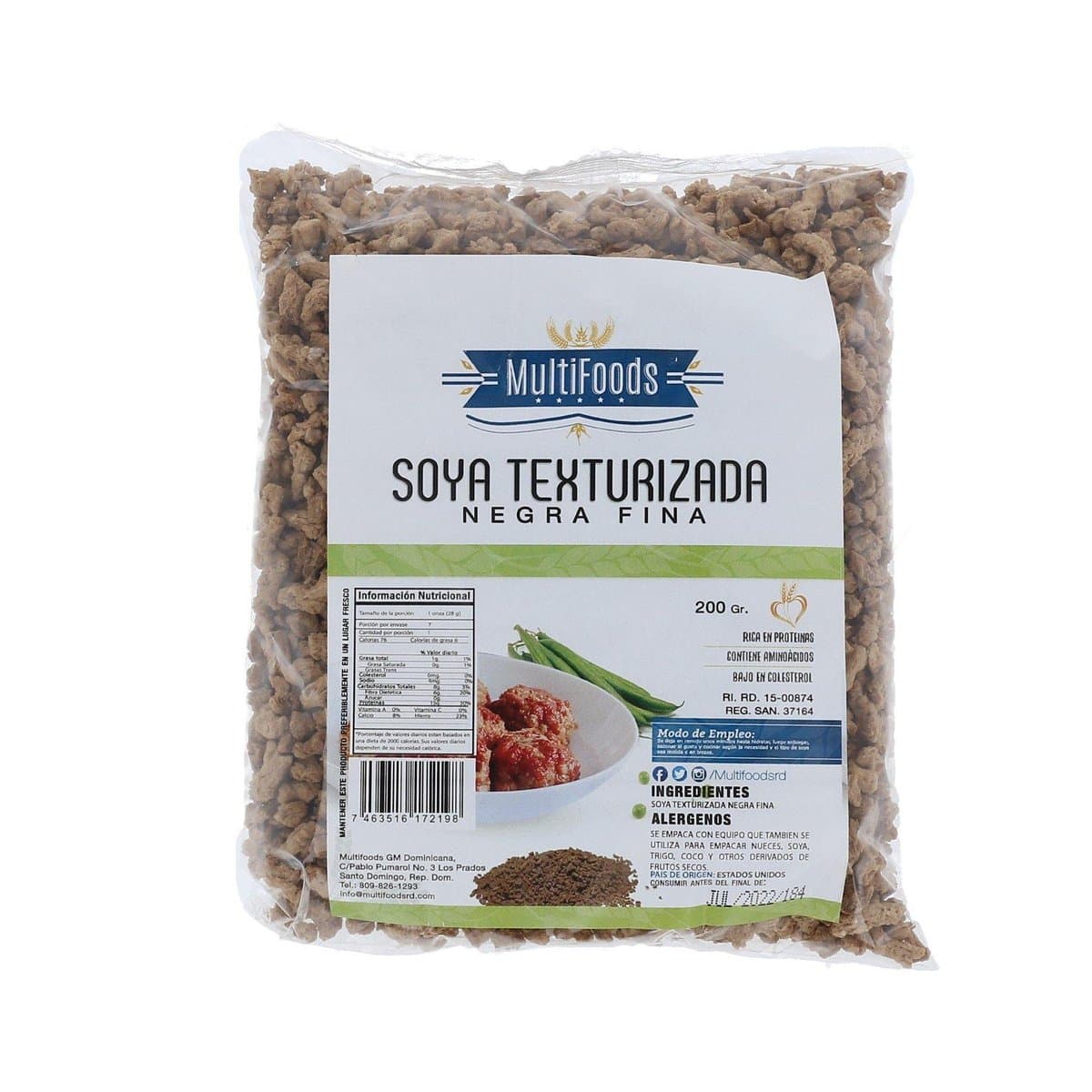 Soya Texturizada Multifoods Negra Fina 200 gr Soya Texturizada Multifoods Negra Fina 200 gr