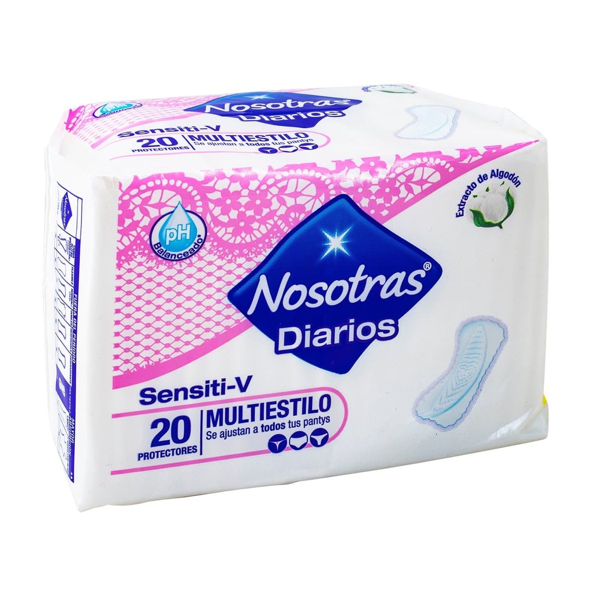 Toallas Intimas Nosotras Protectores Diarios Sensiti-V Multiestilo 20 Uds Toallas Intimas Nosotras Protectores Diarios Sensiti-V Multiestilo 20 Uds