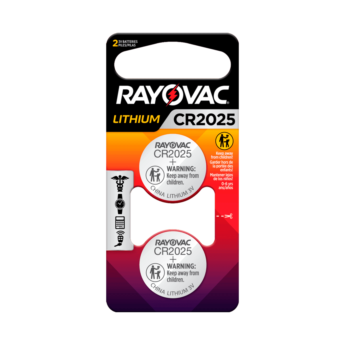 Pilas Rayovac Keyless Lithium CR2025 2Uds Pilas Rayovac Keyless Lithium CR2025 2Uds