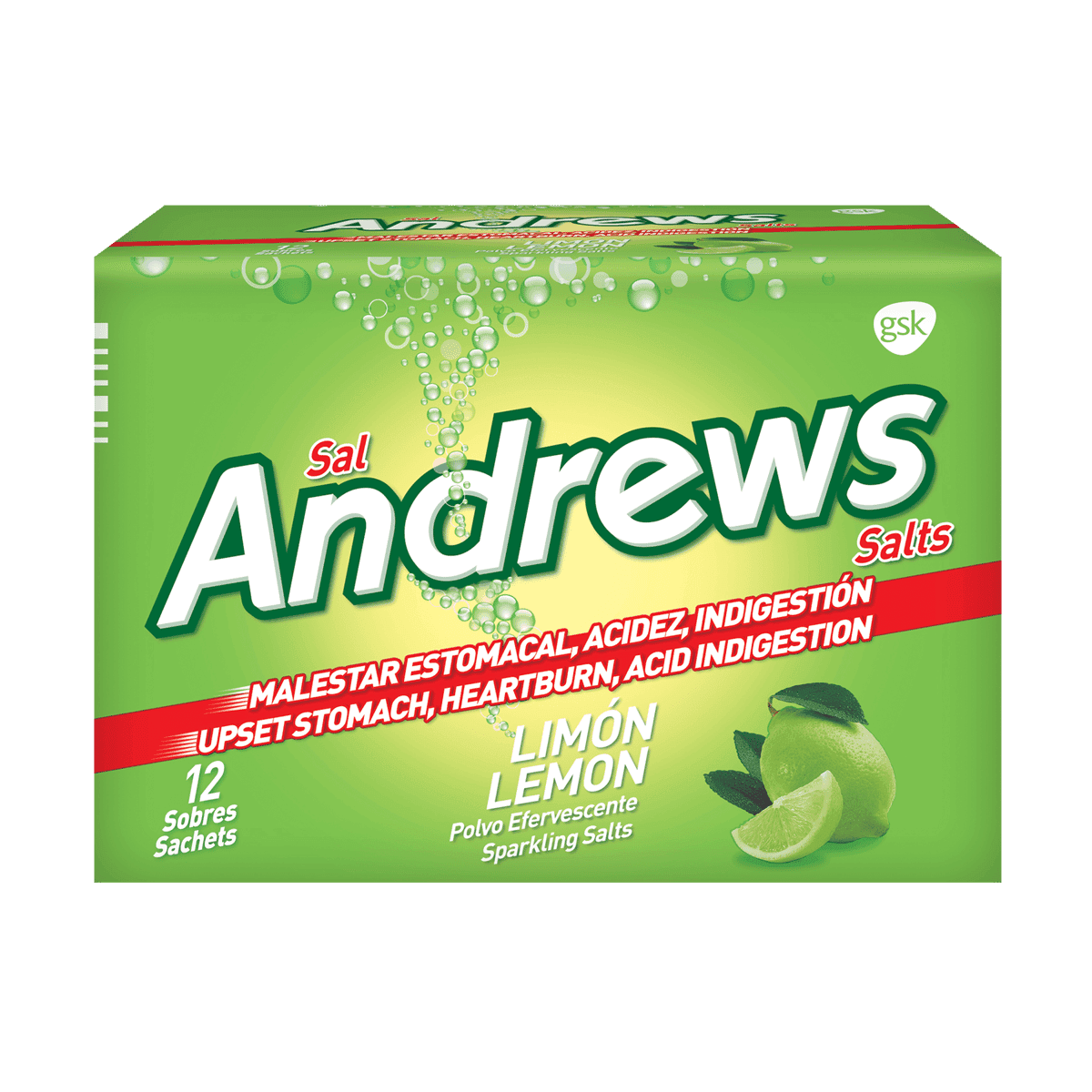 Antiácido Sal Andrews Limón GSK 12 Sobres Antiácido Sal Andrews Limón GSK 12 Sobres