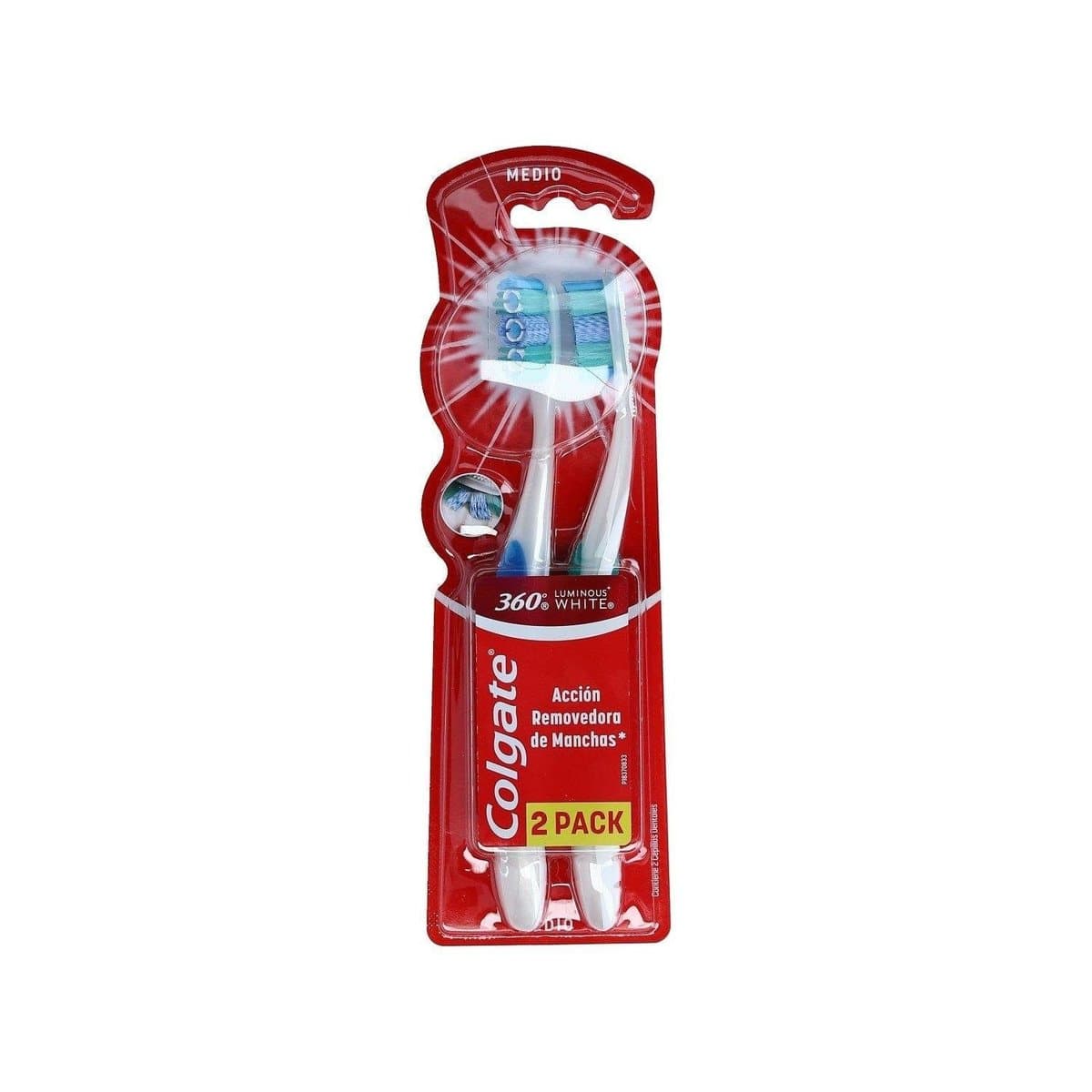 Cepillo Dental Colgate 360 Luminous White Medio 2 Pack Cepillo Dental Colgate 360 Luminous White Medio 2 Pack