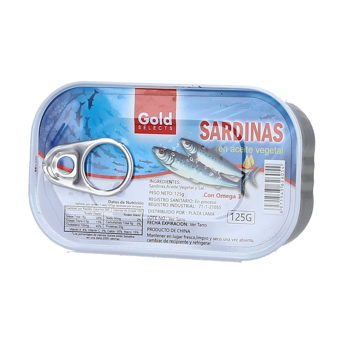 Sardinas Gold Selects En Aceite Vegetal 125 g Sardinas Gold Selects En Aceite Vegetal 125 g