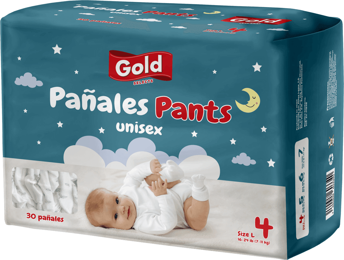 Pañales Pants Unisex Gold Size L4 30 Unidades Pañales Pants Unisex Gold Size L4 30 Unidades