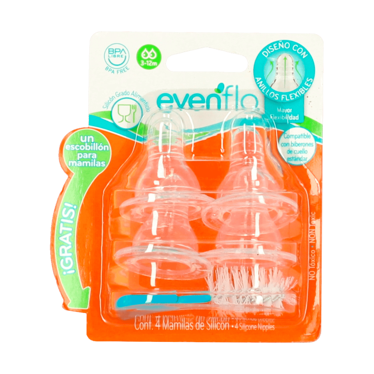 Mamilas de Silicon Evenflo R/2432 Mamilas de Silicon Evenflo R/2432