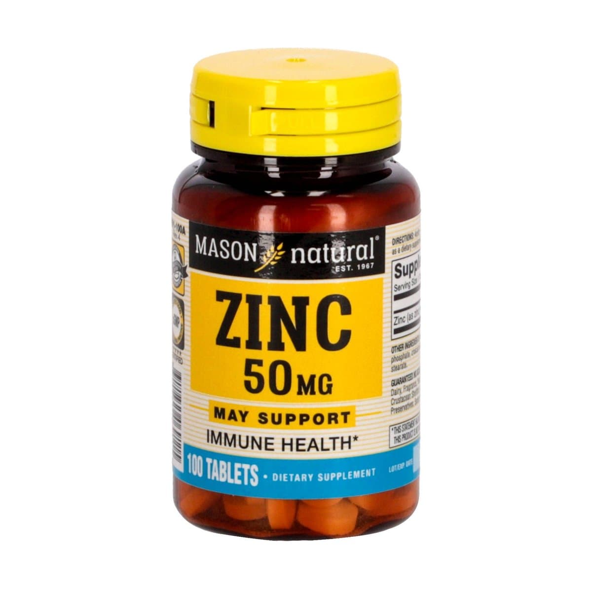 Zinc 50 mg Mason Natural 100 Tabletas Zinc 50 mg Mason Natural 100 Tabletas