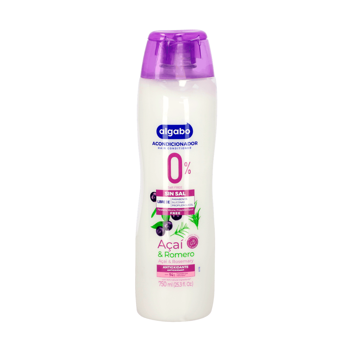 Acondicionador Antioxidante Algabo 0% Sal Acai & Romero 750ml Acondicionador Antioxidante Algabo 0% Sal Acai & Romero 750ml