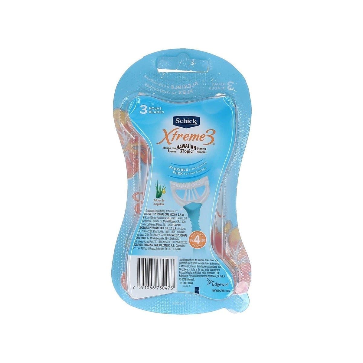 Afeitadora Schick Xtreme 3 Mango de Hawaiian Tropic 4 Unidades Afeitadora Schick Xtreme 3 Mango de Hawaiian Tropic 4 Unidades