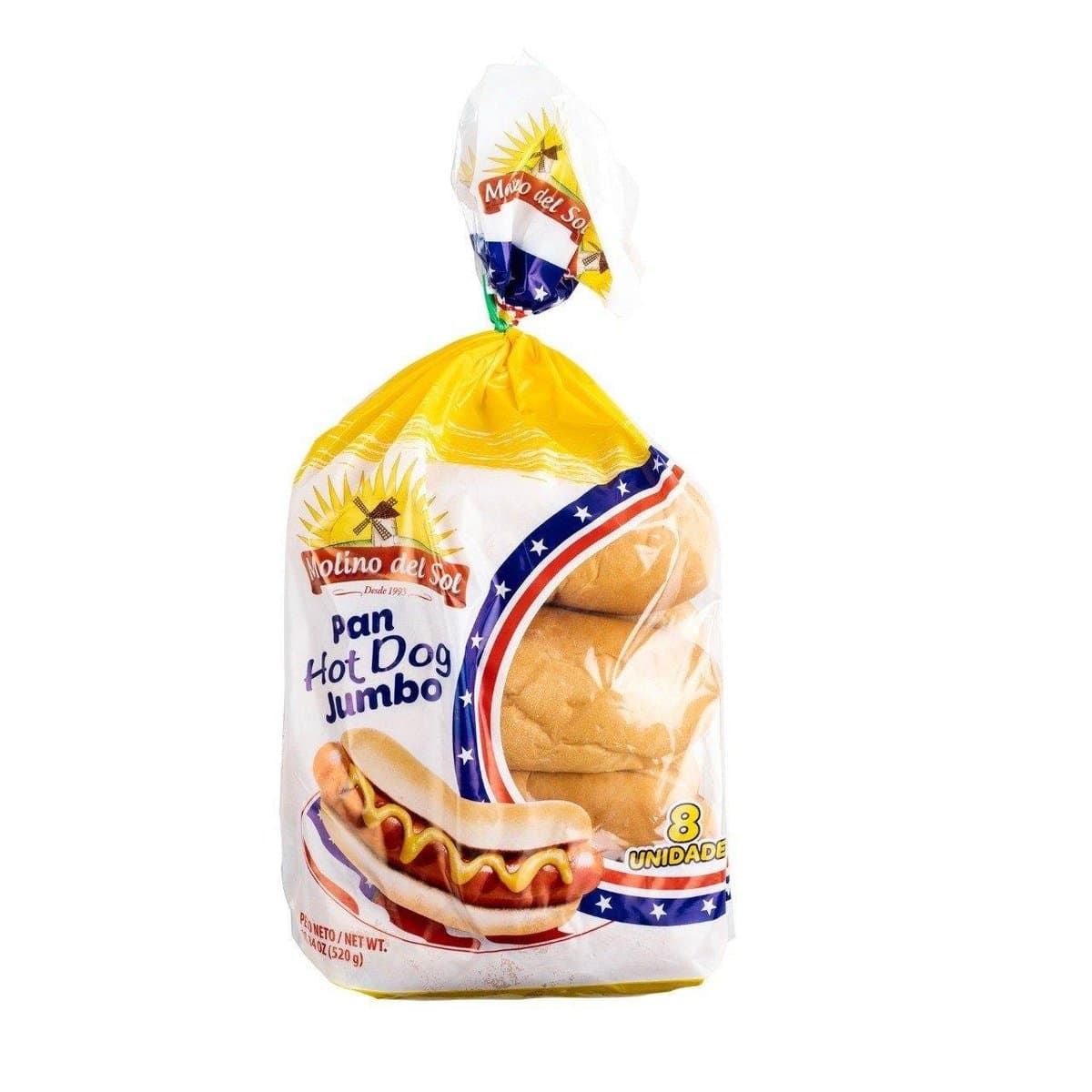 Pan Hot Dog Jumbo Molino Del Sol 8 uds Pan Hot Dog Jumbo Molino Del Sol 8 uds