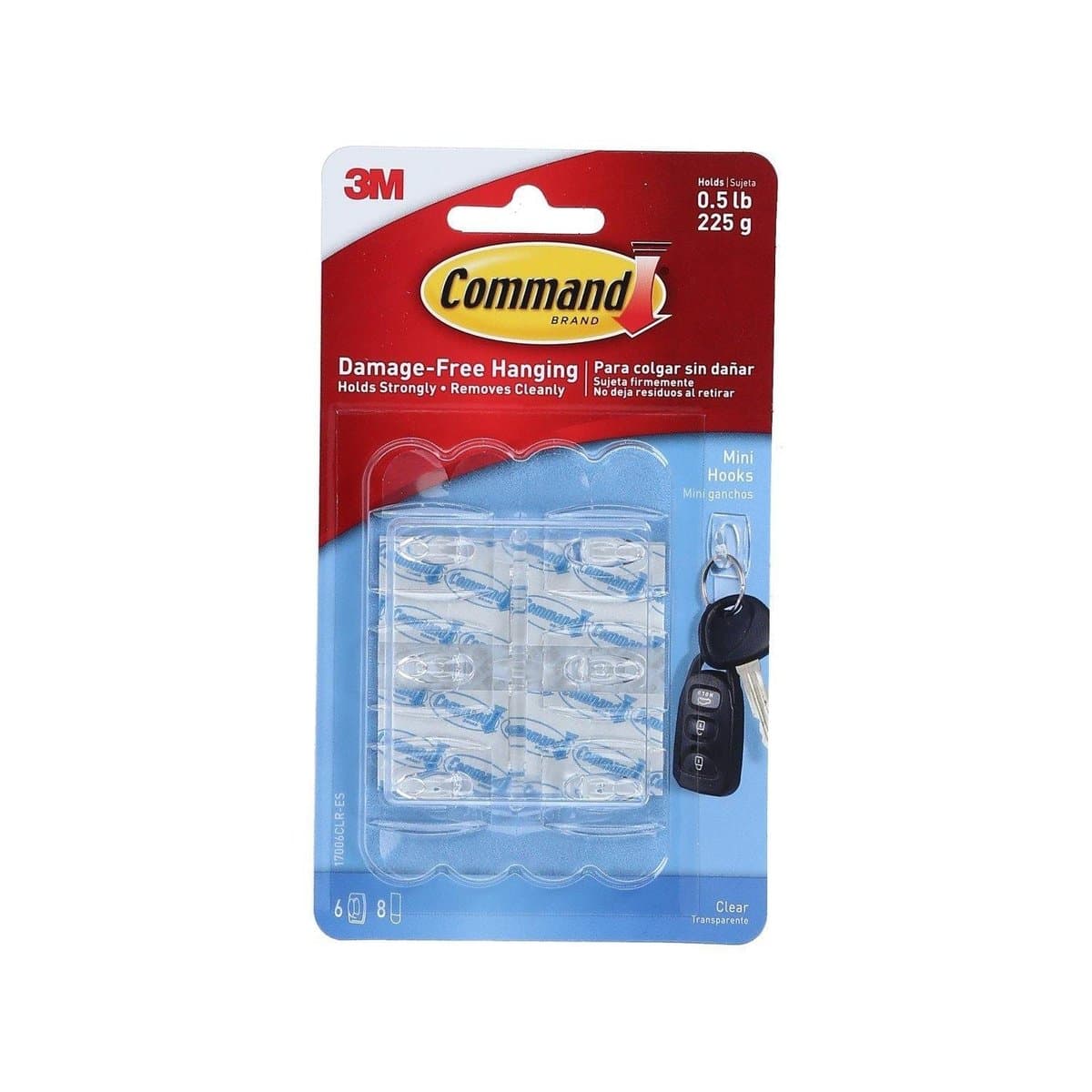 Mini Ganchos Command Transparentes 6 Unidades Soporta 255g Mini Ganchos Command Transparentes 6 Unidades Soporta 255g
