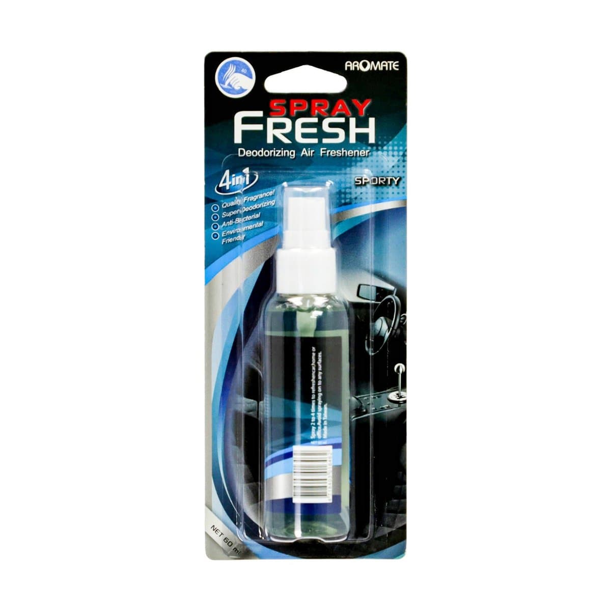 Ambientador Para Carro 4 En 1 Sporty 60ml Spray Fresh Ambientador Para Carro 4 En 1 Sporty 60ml Spray Fresh