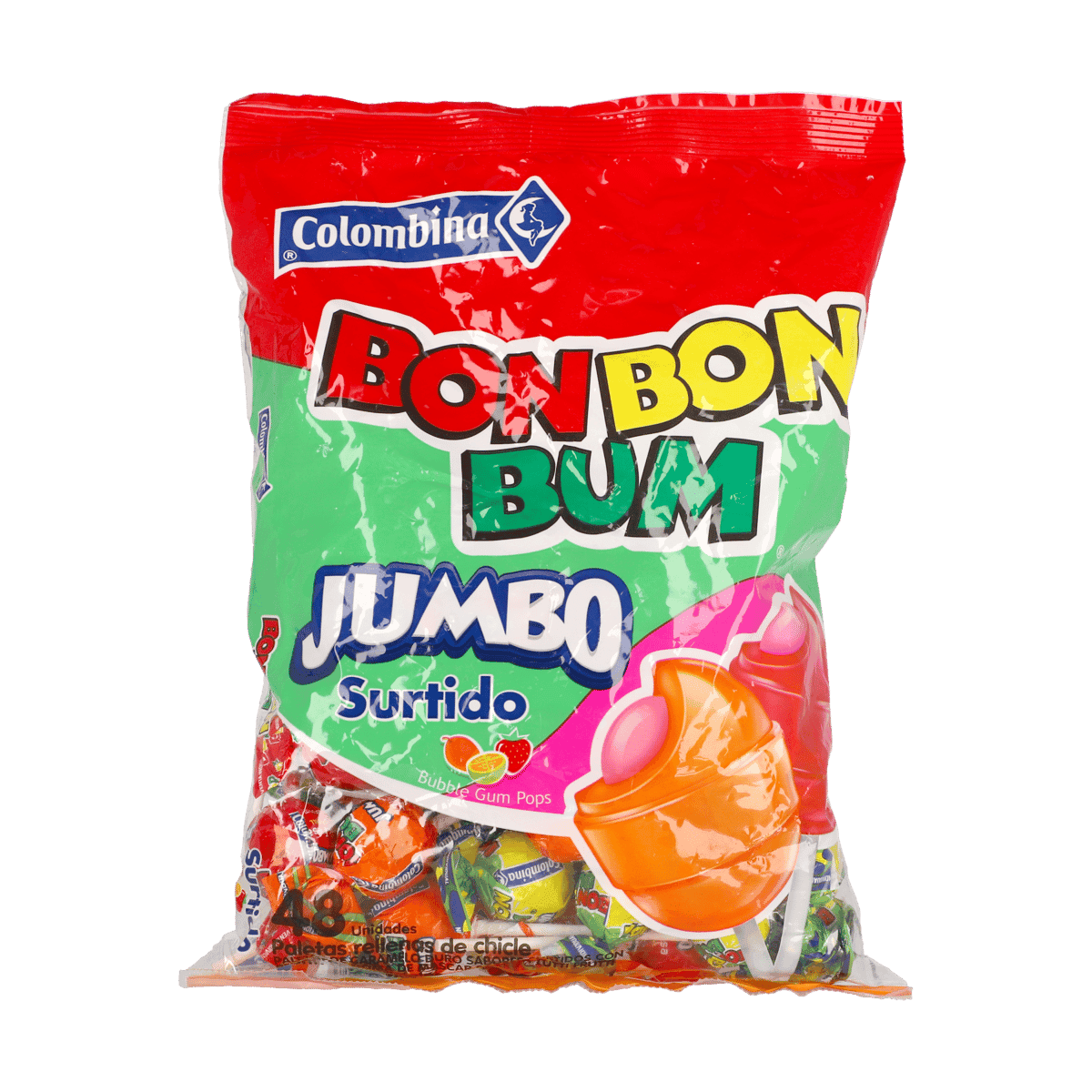 Paletas Surtidas Rellenas de Chicle 48 Uds 20 g Paletas Surtidas Rellenas de Chicle 48 Uds 20 g