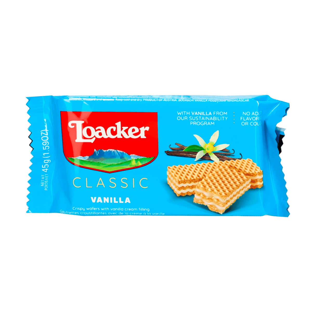 Galleta Wafers Loacker Sabor a Vainilla 45 Gramos Galleta Wafers Loacker Sabor a Vainilla 45 Gramos