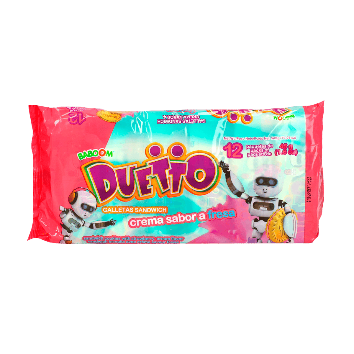 Galletas Duetto Sabor a Fresa 12 Unidades Galletas Duetto Sabor a Fresa 12 Unidades