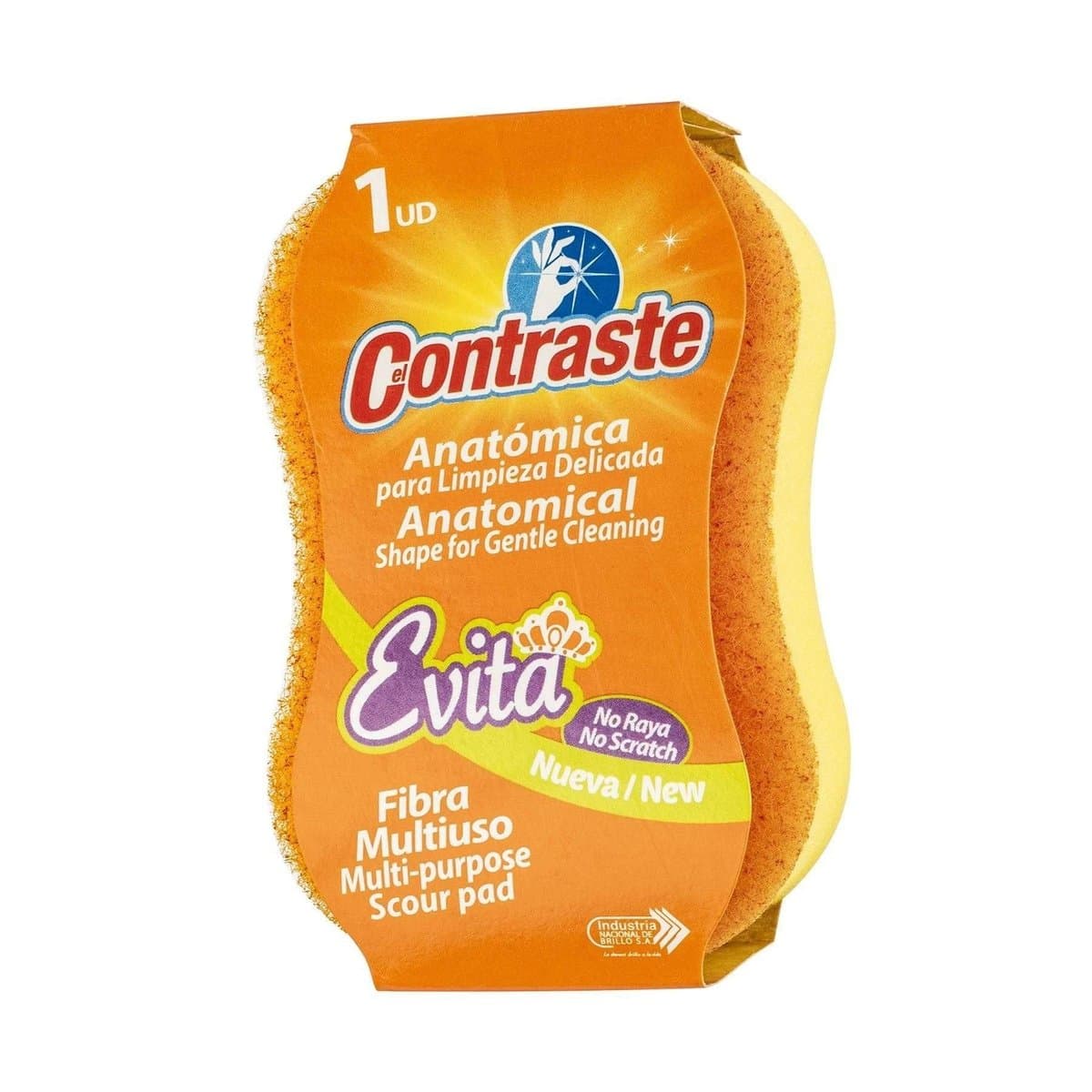 Esponja Multiuso El Contraste Anatómica Naranja Evita 1 Ud Esponja Multiuso El Contraste Anatómica Naranja Evita 1 Ud