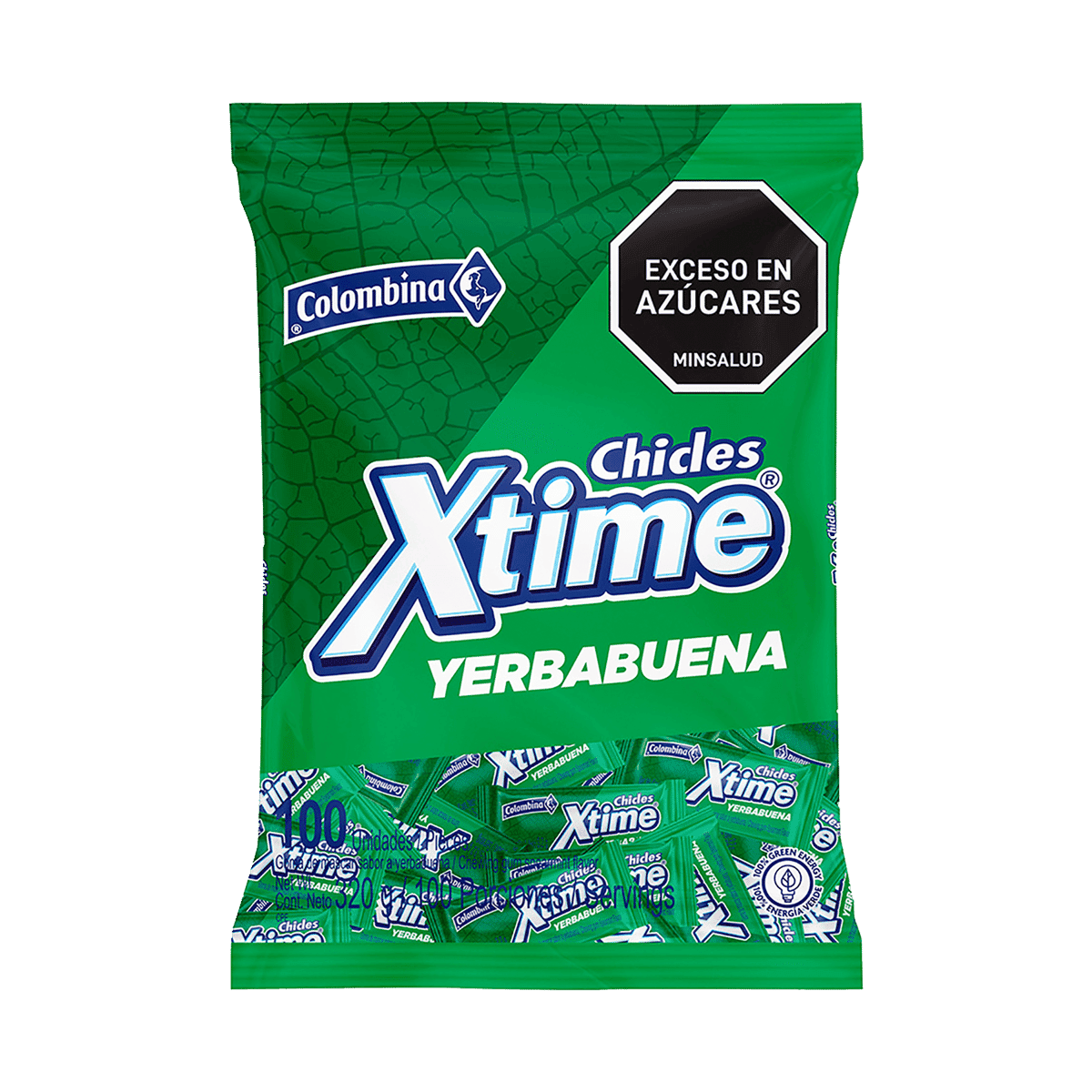 Chicles Xtime Yerbabuena 100 Unidad 370gr Chicles Xtime Yerbabuena 100 Unidad 370gr