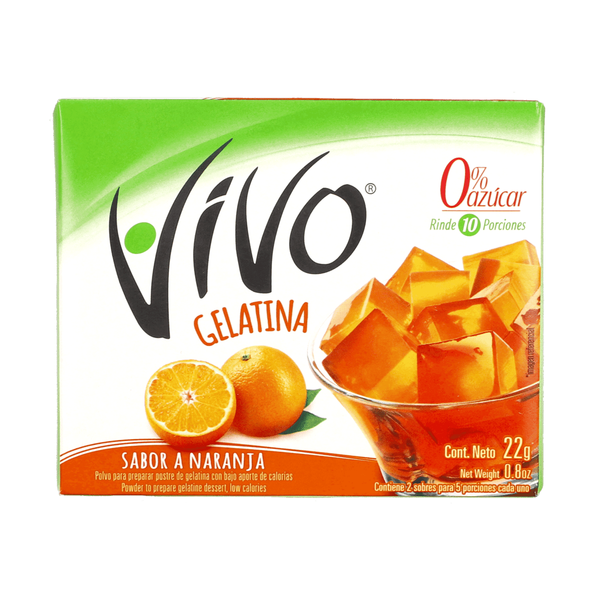 Gelatina ViVo 0% Azúcar Sabor Naranja 22 g Gelatina ViVo 0% Azúcar Sabor Naranja 22 g