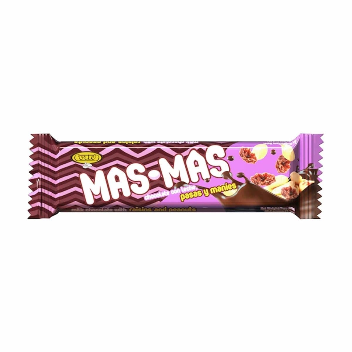 Chocolate Mas-Mas Pasas y Maníes Cortés 39 g Chocolate Mas-Mas Pasas y Maníes Cortés 39 g