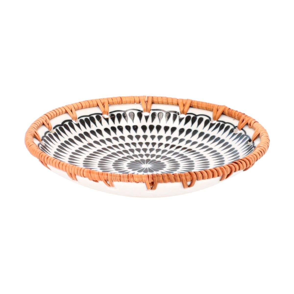 Plato de Cerámica en Ratán 18 cm R/HDL-0702007 Plato de Cerámica en Ratán 18 cm R/HDL-0702007