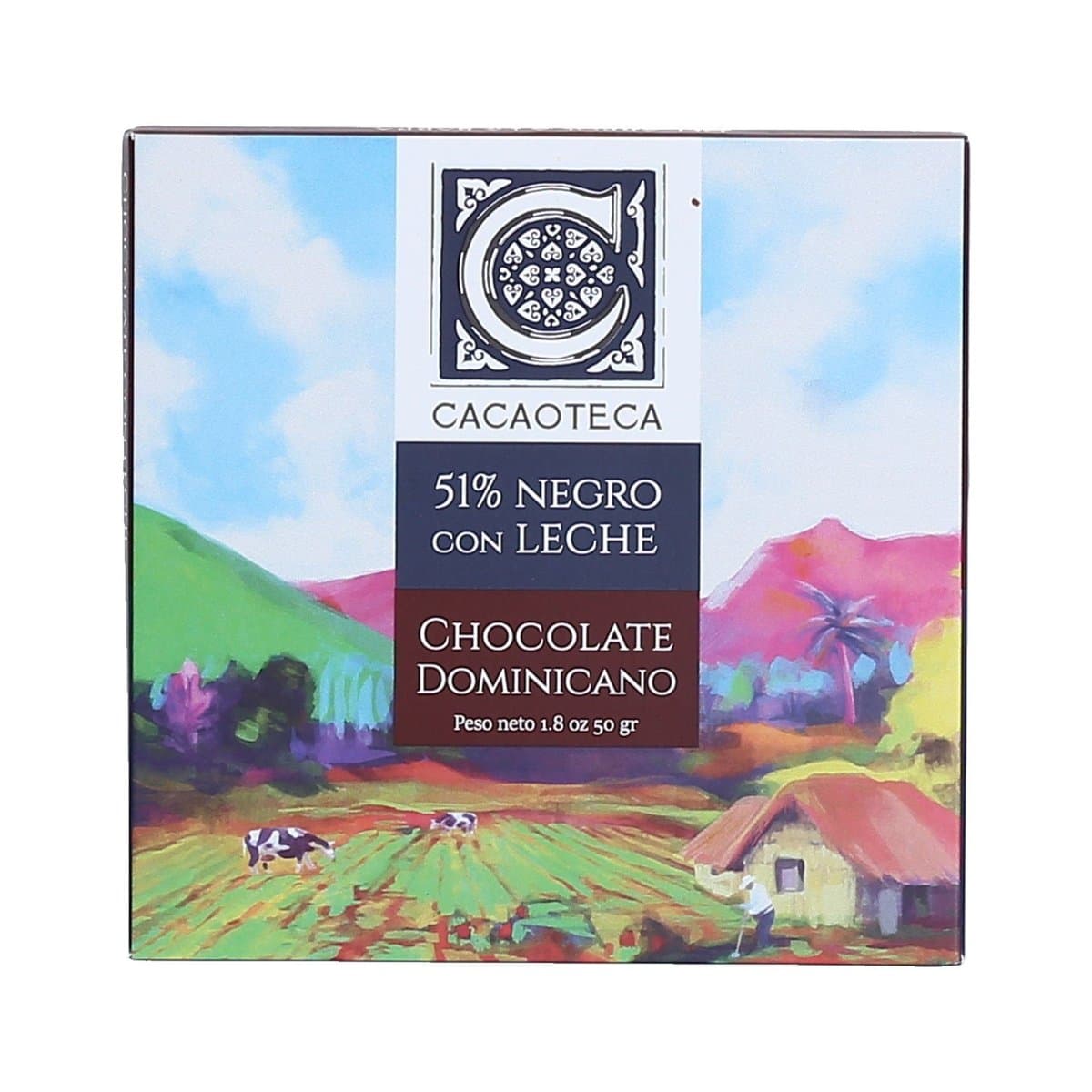 Chocolate Dominicano Cacaoteca 51% Negro Con Leche 50 g Chocolate Dominicano Cacaoteca 51% Negro Con Leche 50 g