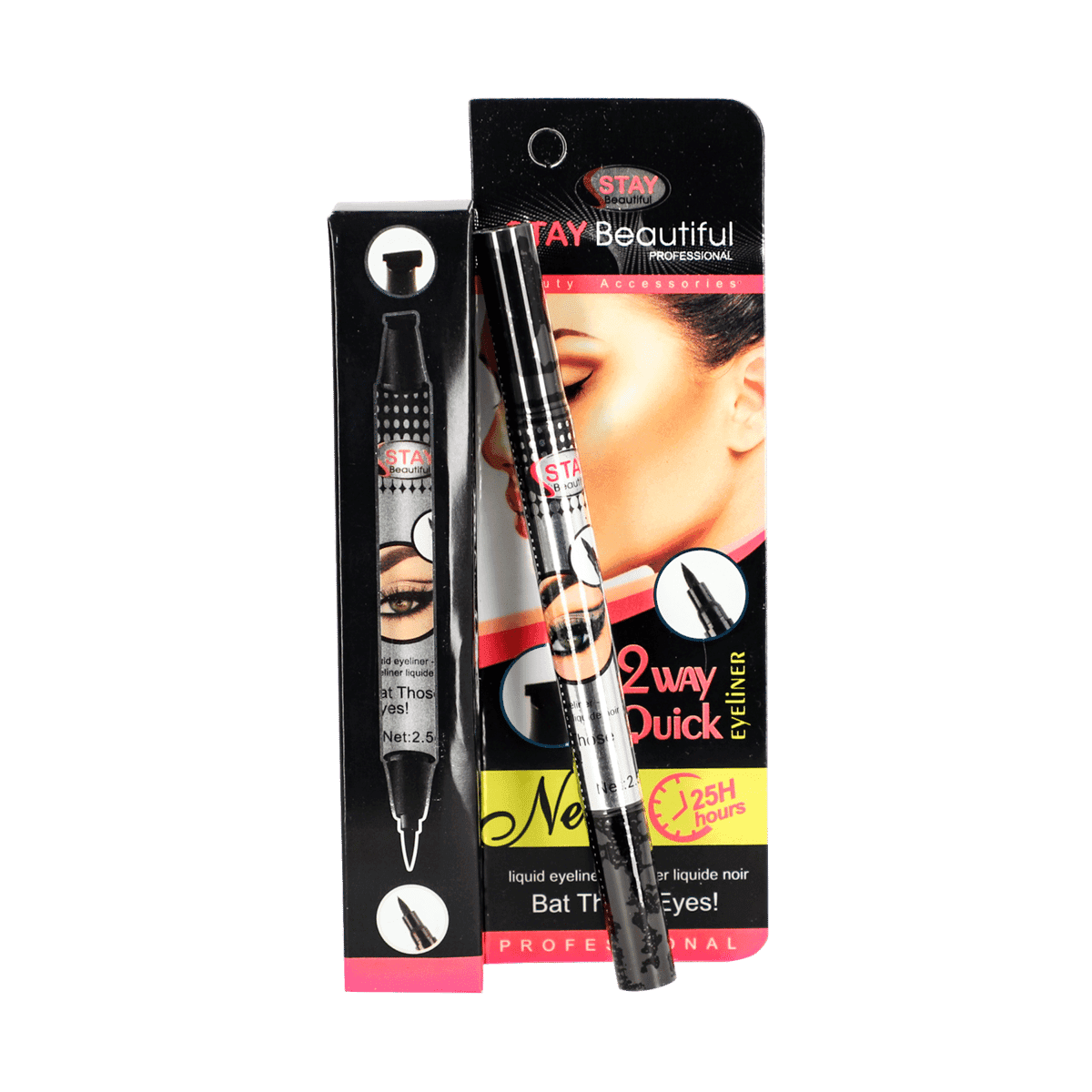 Delineador Stay Beautiful Doble Punta Negro Delineador Stay Beautiful Doble Punta Negro