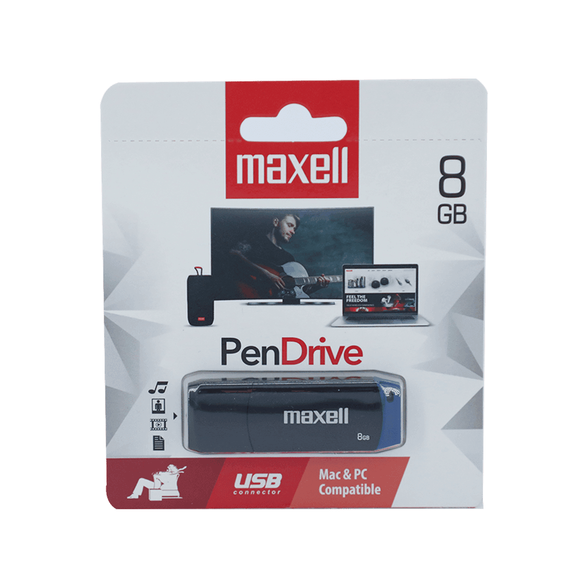 Pendrive Maxell USB 8GB Azul Pendrive Maxell USB 8GB Azul