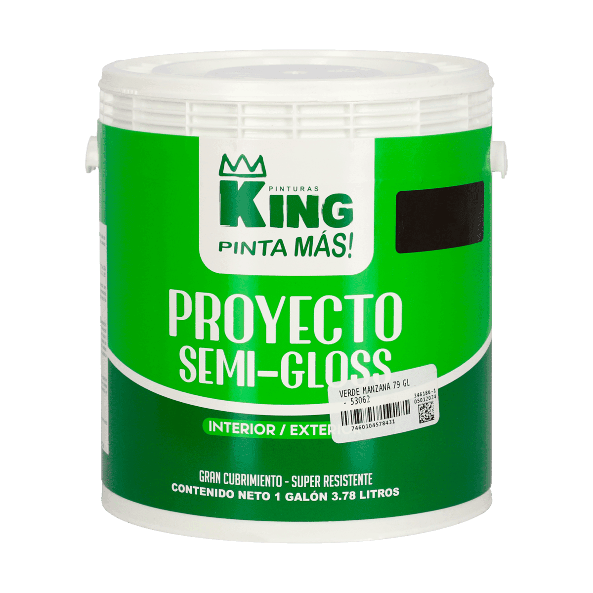Pintura King Proyecto Semi-gloss Verde Manzana 79 1 Galón Pintura King Proyecto Semi-gloss Verde Manzana 79 1 Galón