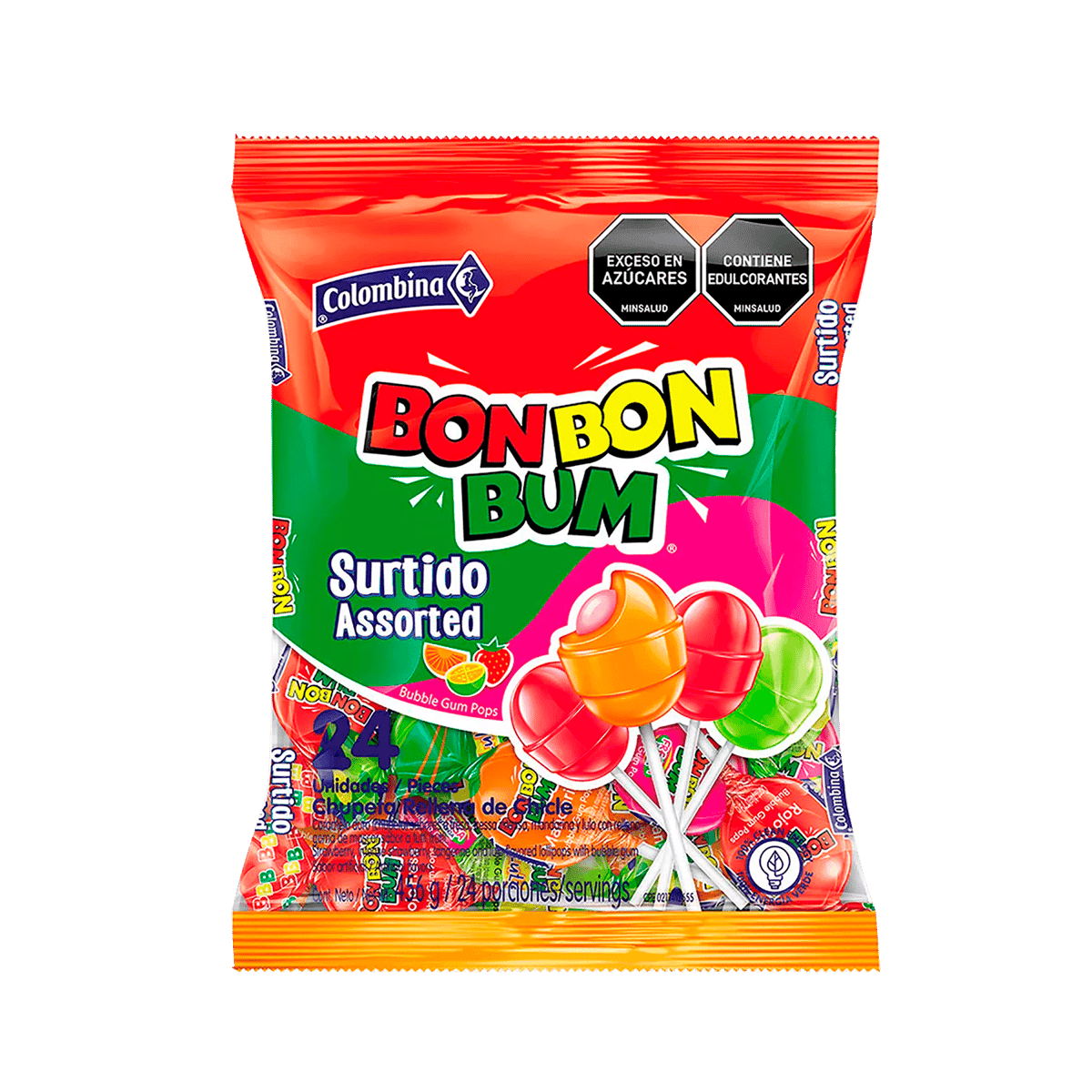 Paletas Rellenas de Chicle 24 Uds Paletas Rellenas de Chicle 24 Uds