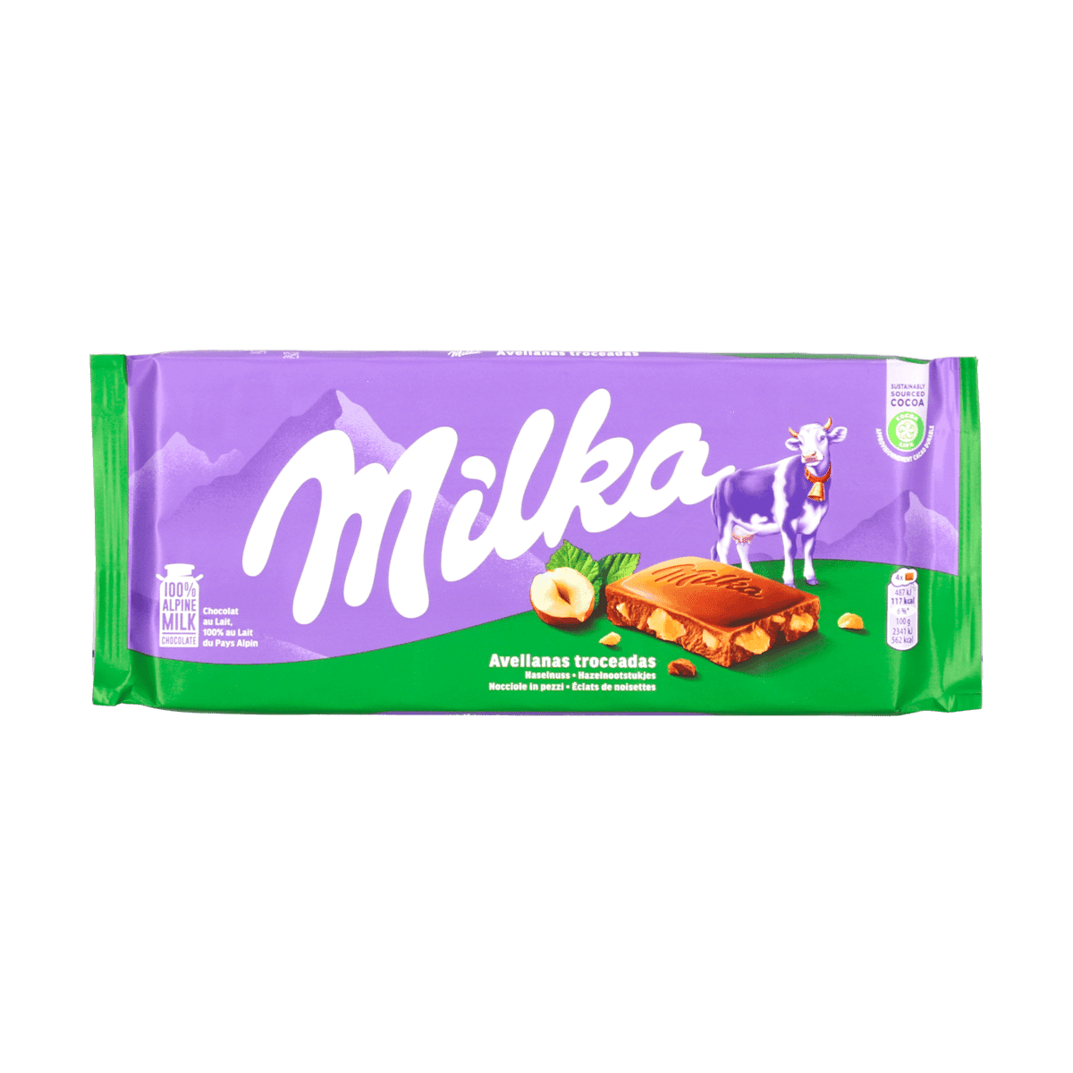 Chocolate con Avellana Troceadas Milka 100 Gramos Chocolate con Avellana Troceadas Milka 100 Gramos