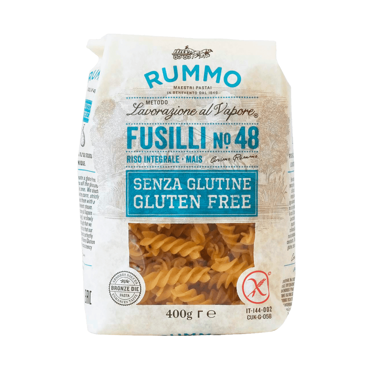 Pasta Rummo Sin gluten Fusilli N°48 400g Pasta Rummo Sin gluten Fusilli N°48 400g