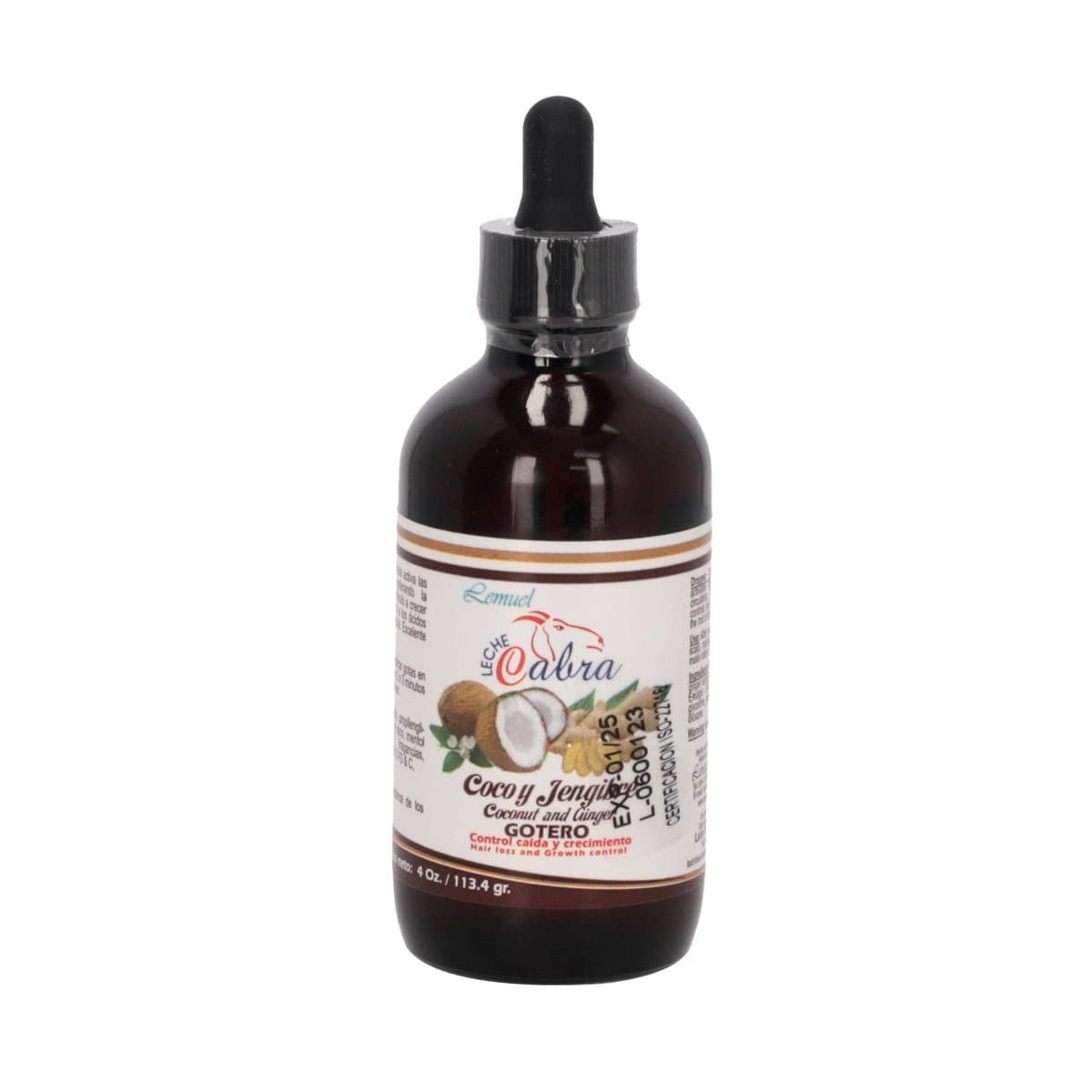 Gotero Control Caída Y Crecimiento Leche Cabra Coco Y Jengibre 4 Oz Gotero Control Caída Y Crecimiento Leche Cabra Coco Y Jengibre 4 Oz