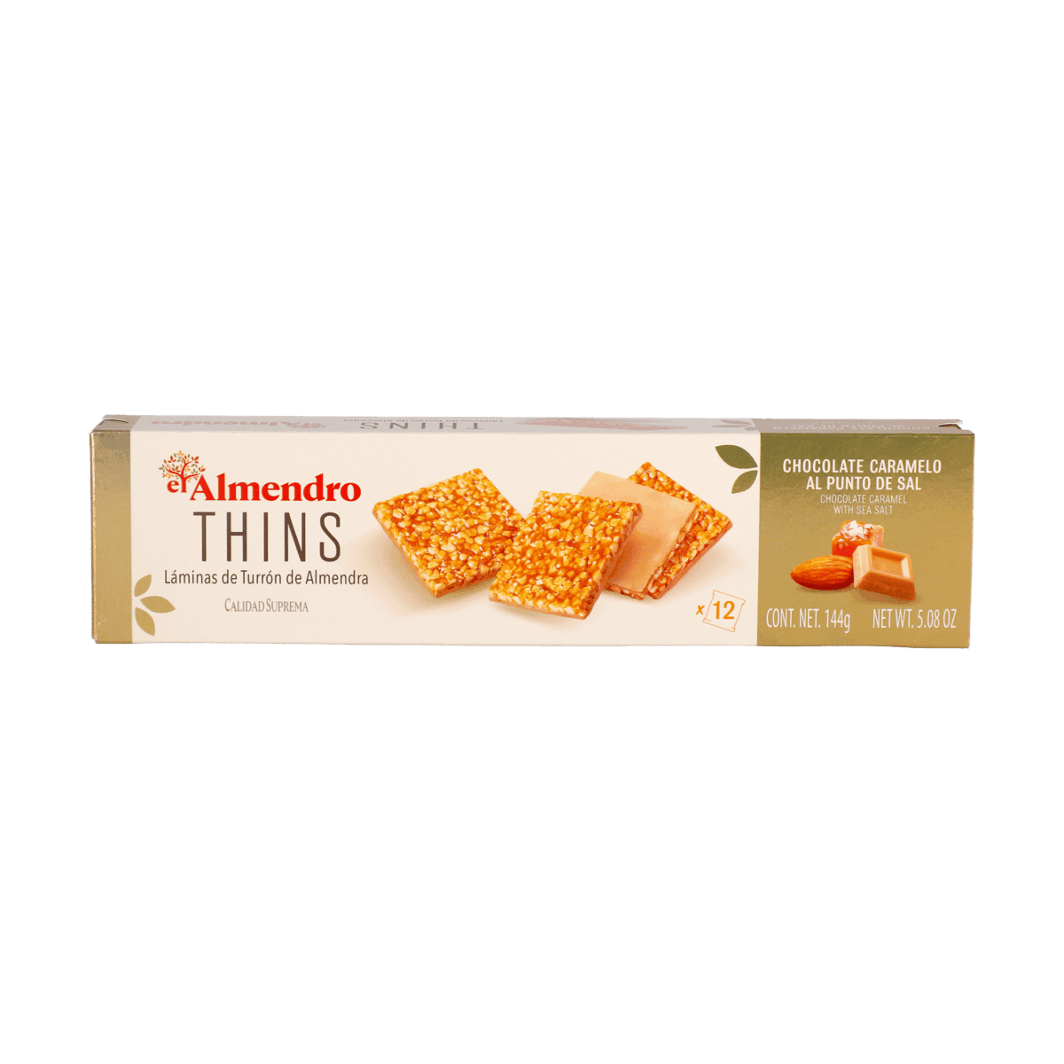 Turrón de Almendra, Chocolate y Caramelo con Sal 144 g Turrón de Almendra, Chocolate y Caramelo con Sal 144 g