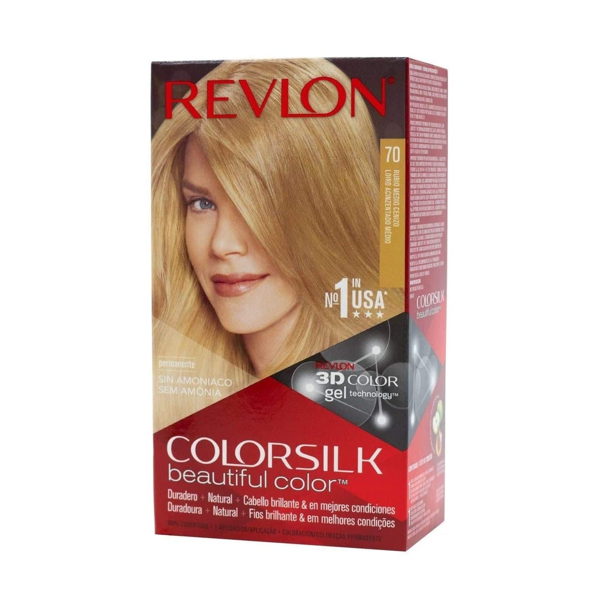 Tinte Colorsilk Revlon Rubio Medio Cenizo Sin Amoniaco 70 Tinte Colorsilk Revlon Rubio Medio Cenizo Sin Amoniaco 70