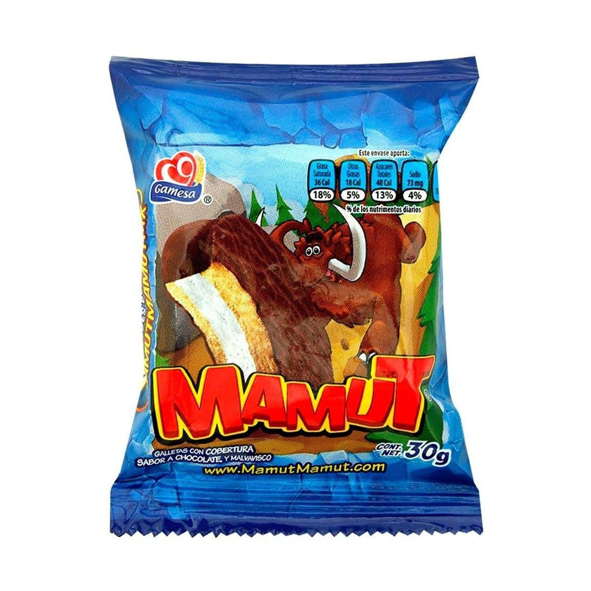 Galleta con Centro Malvavisco Mamut 30 g Galleta con Centro Malvavisco Mamut 30 g