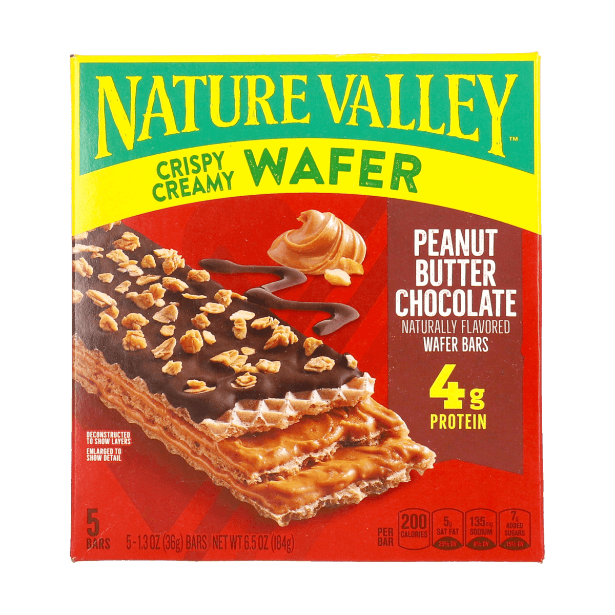 Wafer Bars Sabor Chocolate Con Mantequilla De Maní 5 uds de 4g de Proteína Wafer Bars Sabor Chocolate Con Mantequilla De Maní 5 uds de 4g de Proteína