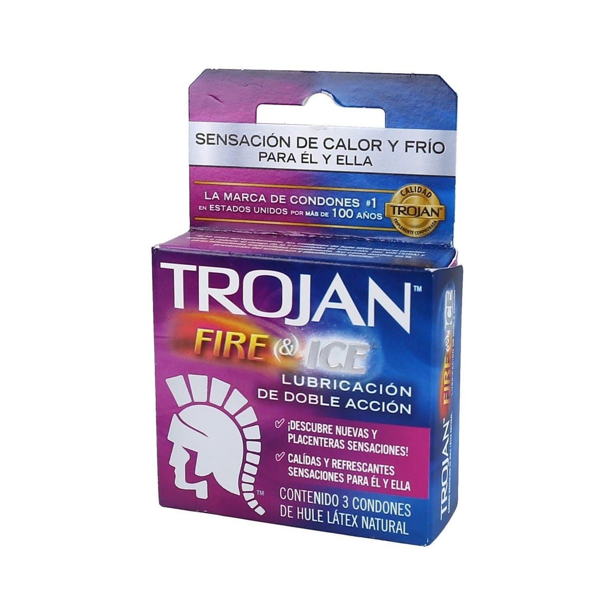 Condones Trojan Sensación De Calor y frío 3 uds Condones Trojan Sensación De Calor y frío 3 uds