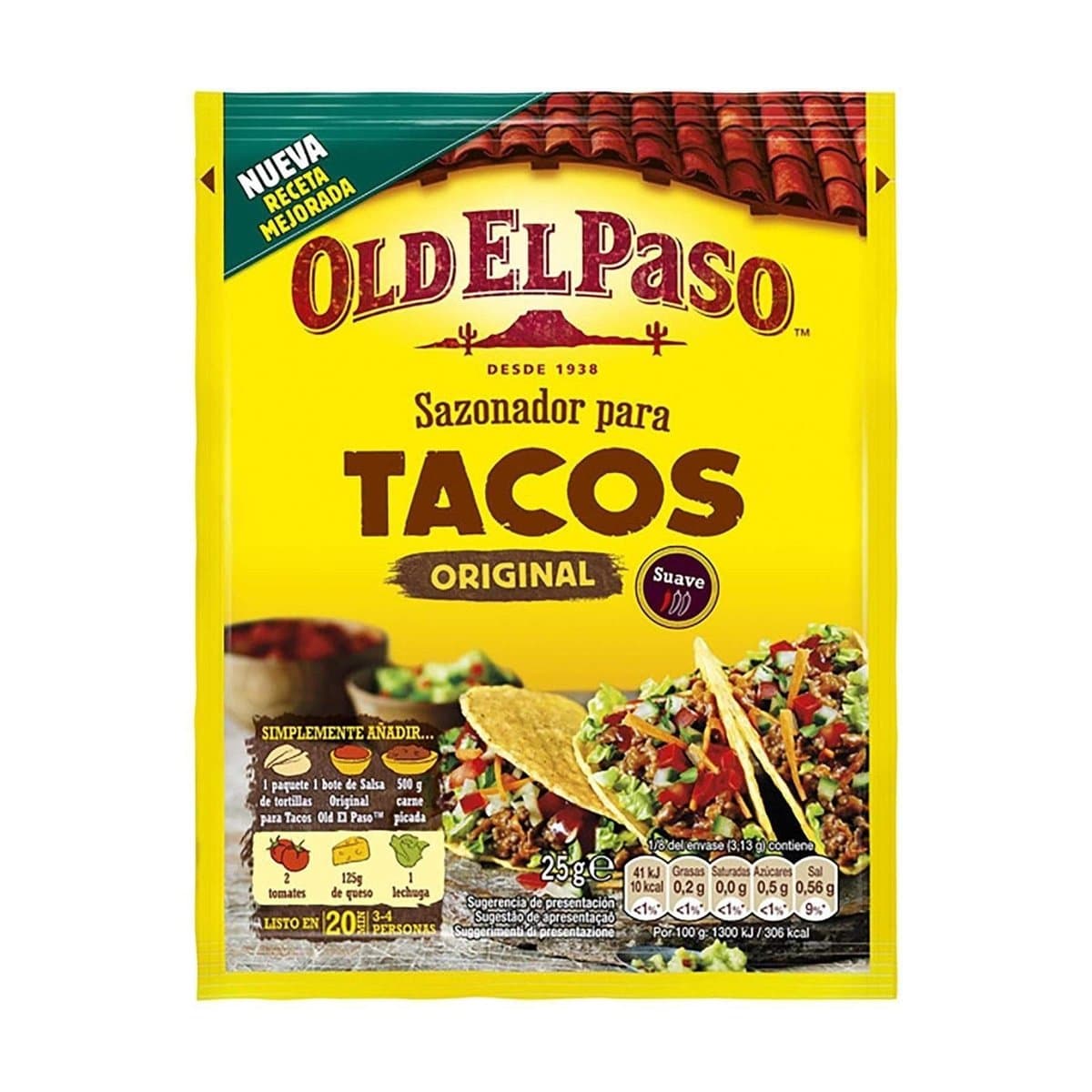 Sazonador En Polvo Para Tacos Old El Paso 25 g Sazonador En Polvo Para Tacos Old El Paso 25 g