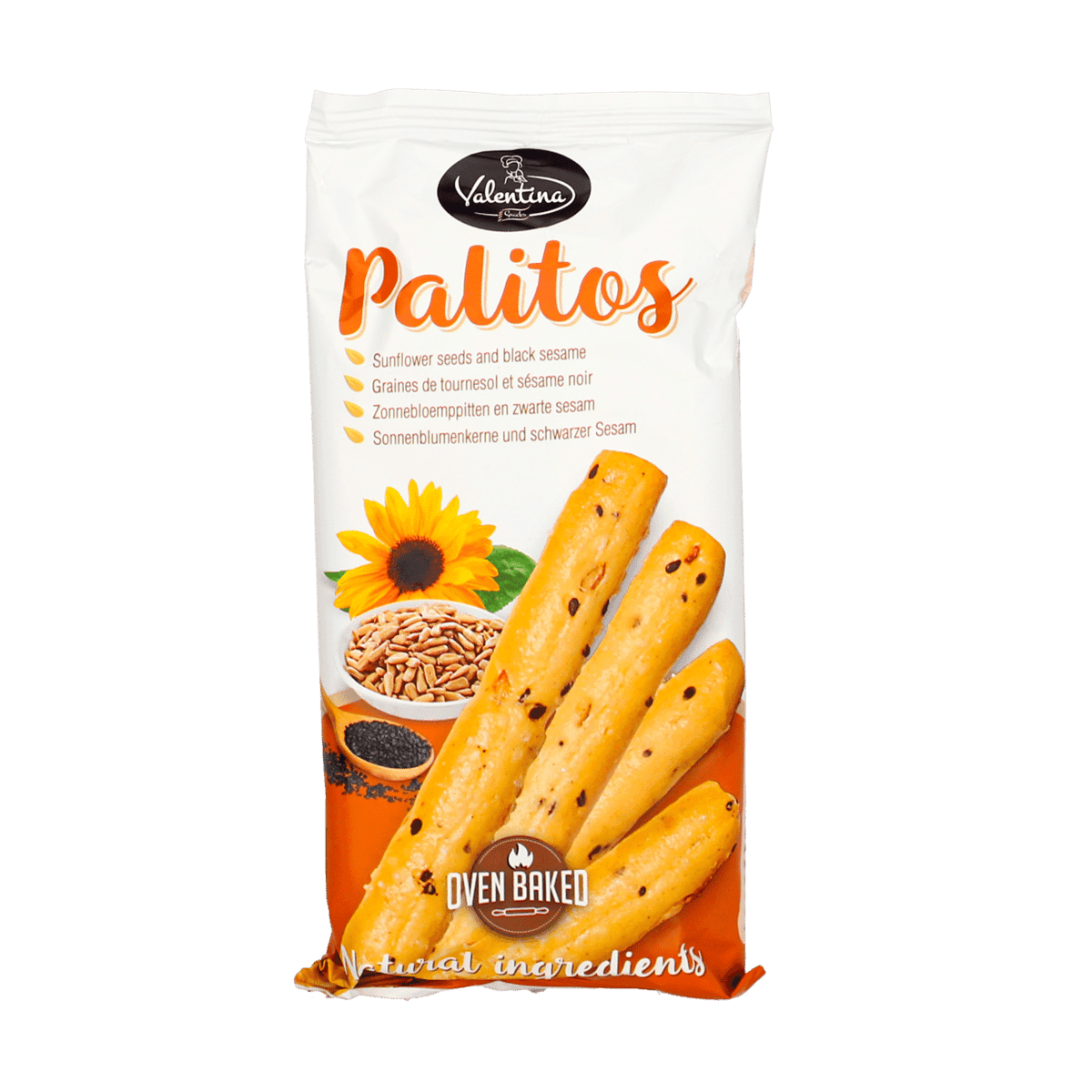 Palitos Valentina Semillas de Girasol y Sésamo Negro 60g Palitos Valentina Semillas de Girasol y Sésamo Negro 60g