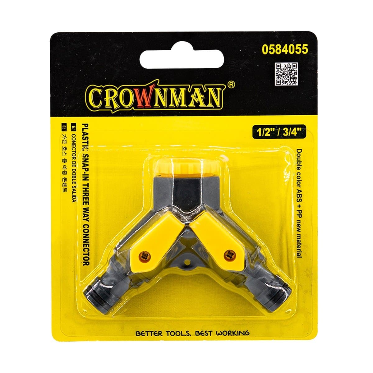 Conector De Tres Vías Crownman Para Manguera R/0584055 Conector De Tres Vías Crownman Para Manguera R/0584055