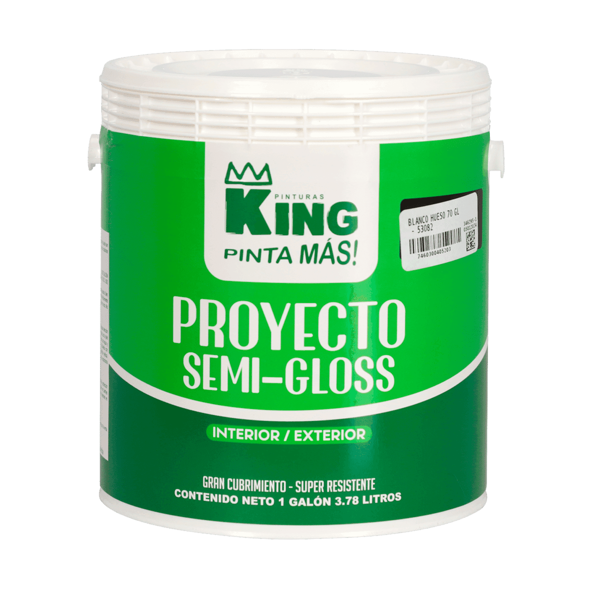 Pintarás King Proyecto Semi-Gloss Blanco Hueso 70 1 Galón Pintarás King Proyecto Semi-Gloss Blanco Hueso 70 1 Galón