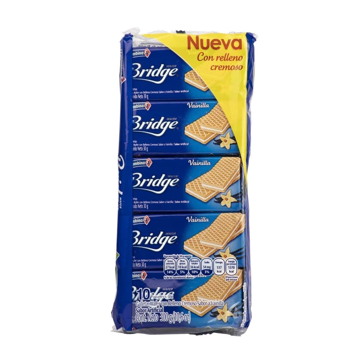 Galletas de Vainilla Relleno Cremoso Colombina Bdrige 10 uds Galletas de Vainilla Relleno Cremoso Colombina Bdrige 10 uds