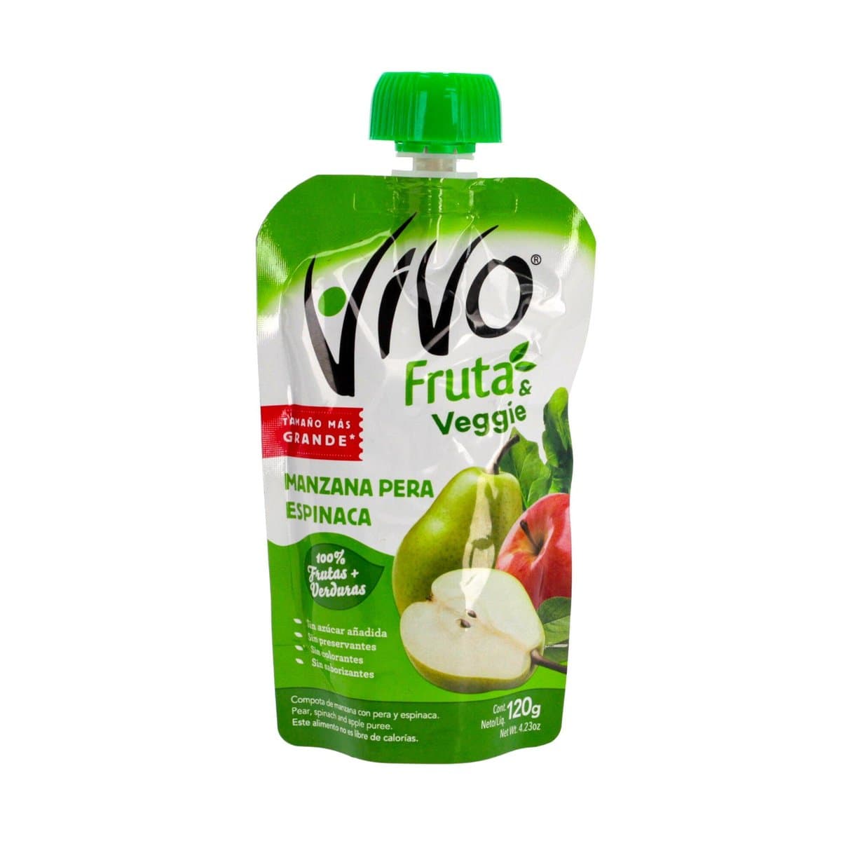 Compota Vivo De Manzana Pera Y Espinaca 120gr Compota Vivo De Manzana Pera Y Espinaca 120gr