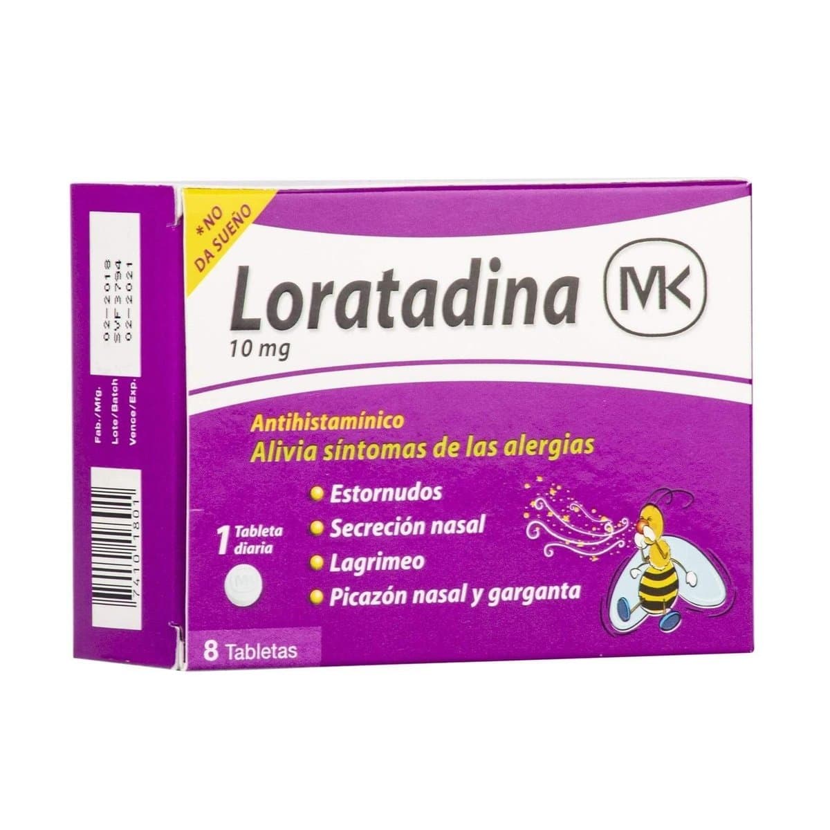 Loratadina MK Alergias 8 Tabletas 10mg Loratadina MK Alergias 8 Tabletas 10mg