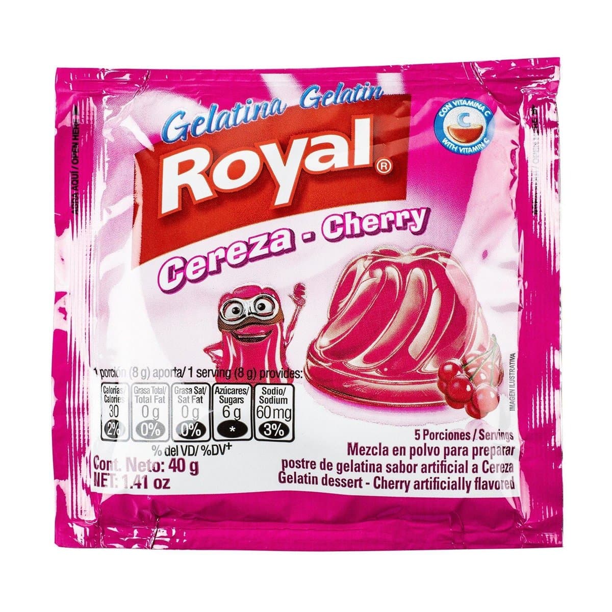 Gelatina Royal Sabor Cereza 1 Oz Gelatina Royal Sabor Cereza 1 Oz