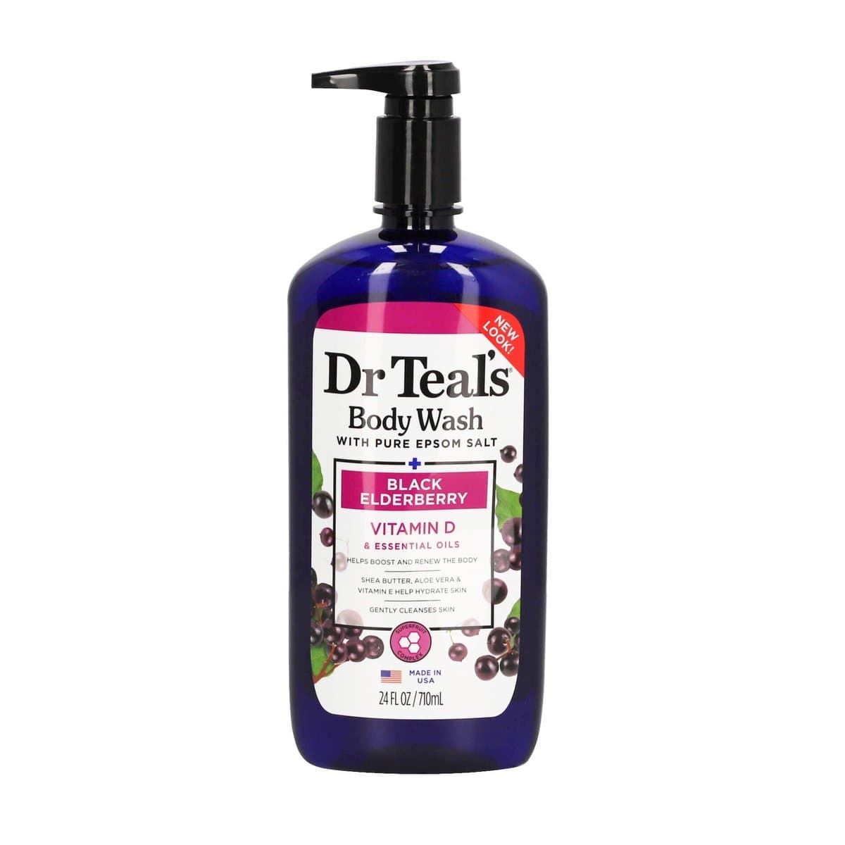 Gel de Bano con Sal Pura de Epsom con Sauco Negro Dr Teals 710ml Gel de Bano con Sal Pura de Epsom con Sauco Negro Dr Teals 710ml