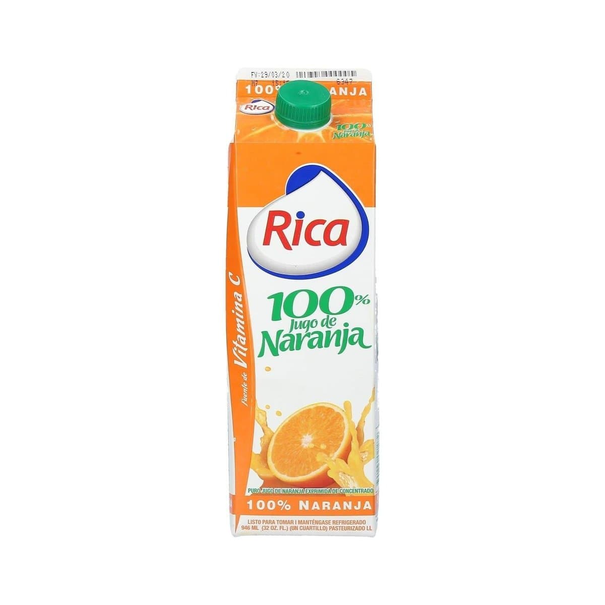 Jugo De Naranja 100% Rica 946ml Jugo De Naranja 100% Rica 946ml
