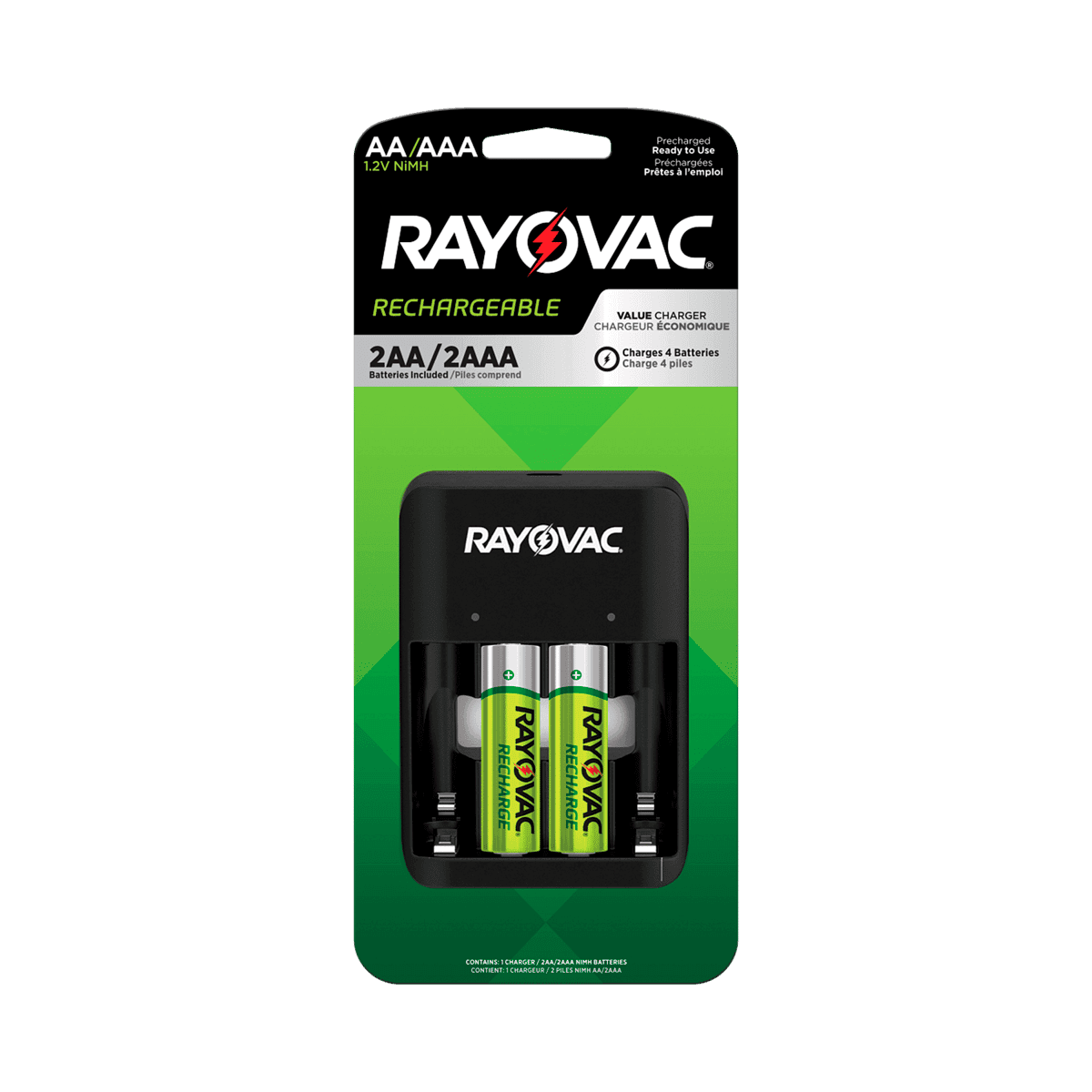 Bacteria Recargable Rayovac AA/AAA Con Cargador 4Uds Bacteria Recargable Rayovac AA/AAA Con Cargador 4Uds
