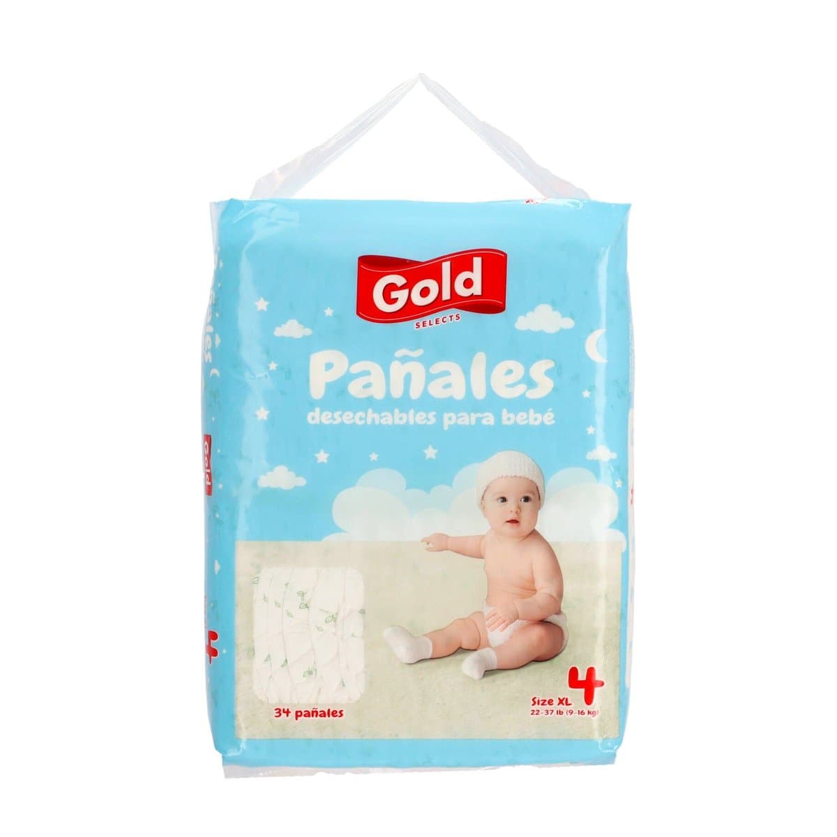 Pañales Desechables para Bebe Gold Selects 34 Unidades Size XL4 Pañales Desechables para Bebe Gold Selects 34 Unidades Size XL4
