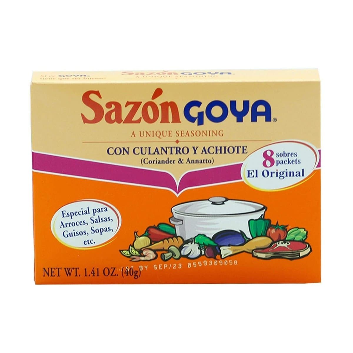 Sazón Culantro y Achiote Goya 40 g Sazón Culantro y Achiote Goya 40 g